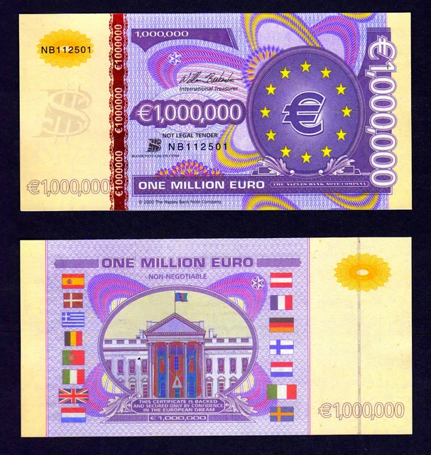 ★★ Europe : Billet 1 Million Euros 1000000 ★★ C ★★ Europe : Billet 1 Million Euros 1000000 ★★ C