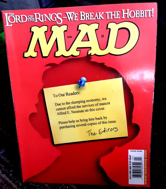 Mad Magazine April 2002 No 416 Lord Of The Rings Alfred E Neuman