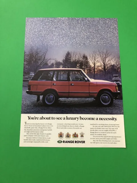 1989 1990 Range Rover Original Vintage Print Ad Advertisement