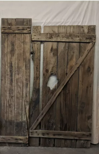 Two Reclaimed Wood Barn Doors Sliding Barn Doors Vintage Lumber Hinged