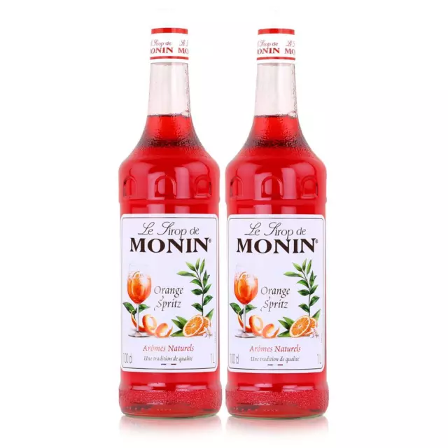 Monin Sirup Orange Spritz 1L - Cocktails Milchshakes Kaffeesirup (2er Pack)