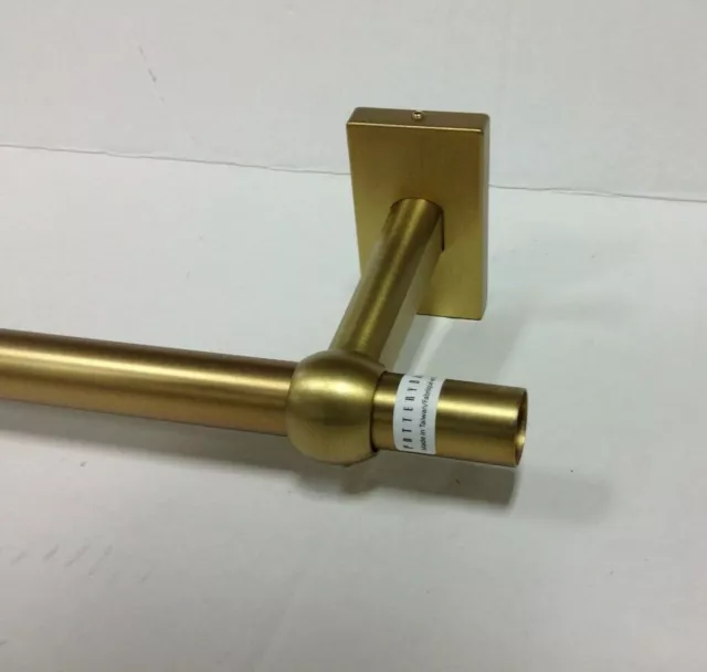 Pottery Barn PB Standard Window Drape Curtain Single Rod 60-108 Brass .75 large
