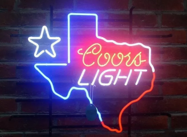 Coors Light Beer Lone Star Texas 20"x16" Neon Light Sign Lamp Bar Pub Wall Decor