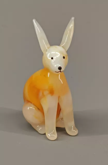 9912052-d Mini Glas Figur Hase sitzend Handarbeit 3x6cm