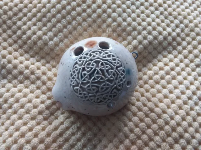 Beautiful Rare Studio Pottery Terry Riley 6 Hole Ceramic Pendant Ocarina In A
