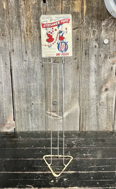 Vintage Asher Bros Streamer Lolli Pop Candy Riporre Pubblicità Display Rack Sign