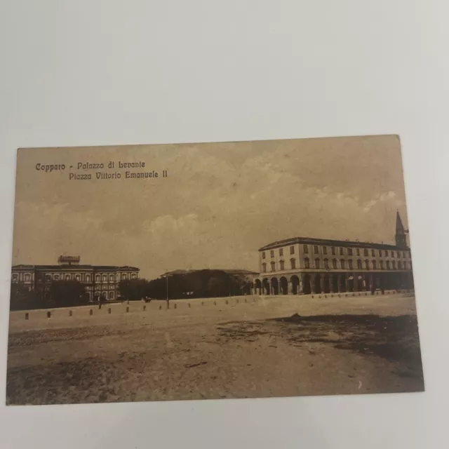 CARTOLINA COPPARO Piazza V.EMANUELE II -PALAZZO DI LEVANTE anno 1917 non viag.