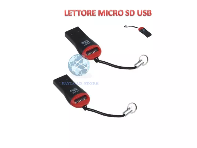 Mini Lettore Usb Micro Sd Adattatore Pen Drive Card Reader Sdhc Tf Sd