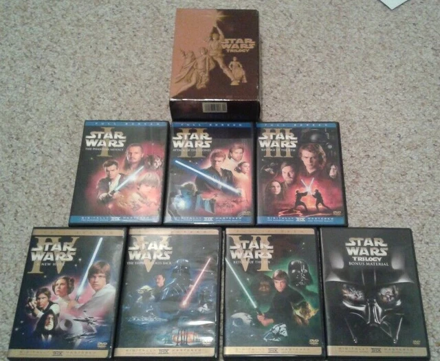 STAR WARS thru Prequel Trilogy DVD Set EXCELLENT Full Screen