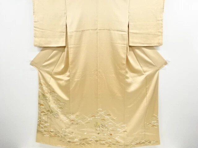 6791790: Japanese Kimono / Vintage Iro-Tomesode / Embroidery / Ear Of Rice & Pin