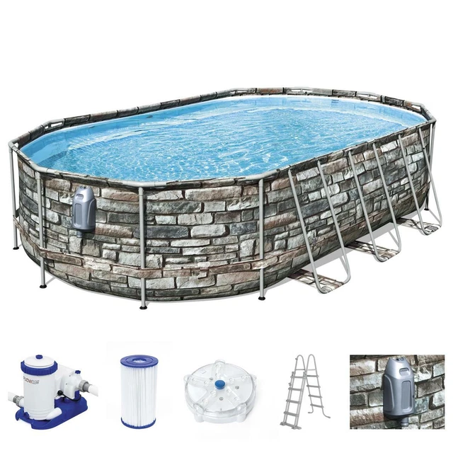 BESTWAY POWER STEEL Comfort Jet Frame Pool 610x366x122 Schwimmbecken