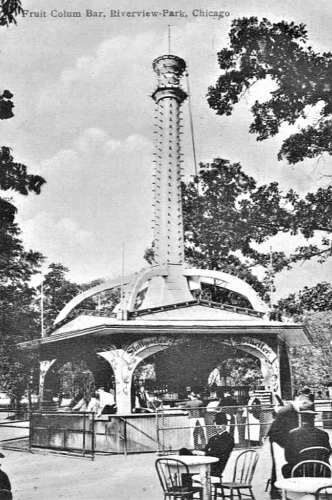 Fruit Colum Bar Riverview Park Chicago Illinois IL Reprint Postcard