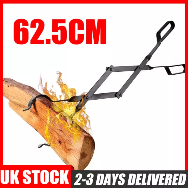 Long Fire Tongs Fireplace Tongs Fire Pit Poker Stick Camping Tool Firewood Tongs