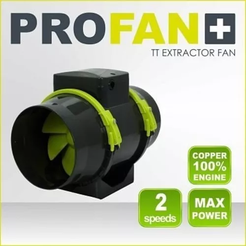 Garden Highpro TT MAX Extractor Inline Intake Fan High Powered Low Noise 2 speed