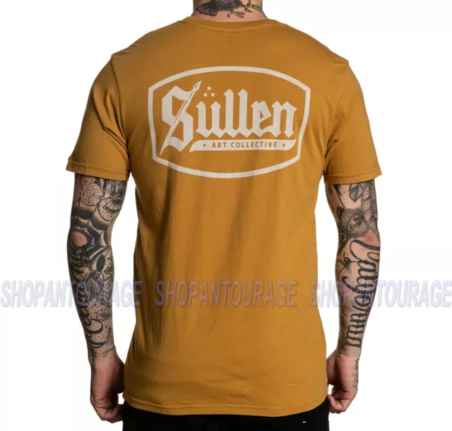 Sullen Lincoln Senape SCM2900 Manica Corta Grafico Tattoo Skull T-Shirt Per Uomo