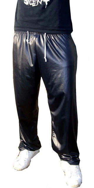 MENS WET LOOK Shiny Sport Trousers Tracksuit Trackies Sweat Pants