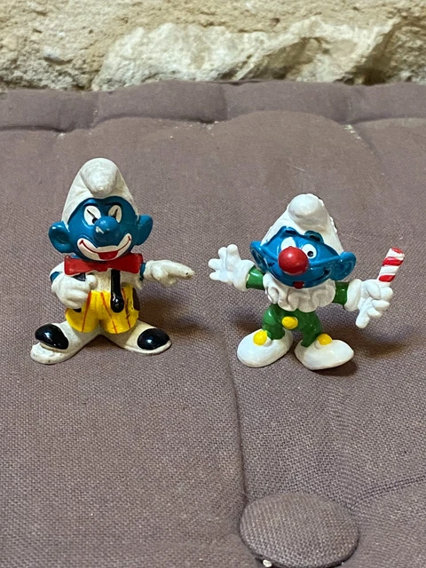 Les Schtroumpfs Lot de 10 figurines classiques du 40e anniversaire, incluant Schtroumpf de 5 cm, gourmand, cerveau, fort, coiffeuse, harmonie, blague, chef