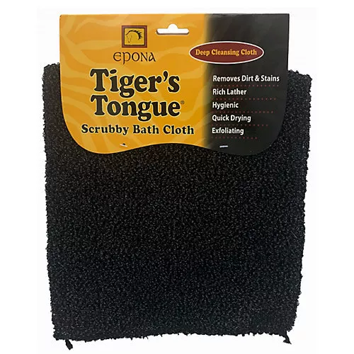 Scrubby Bath Cloth - Tigers Tongue (Black) by Epona