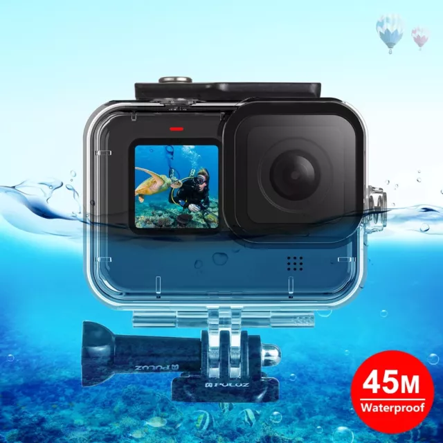 PER GOPRO HERO9 HERO 9  CUSTODIA CASE WATERPROOF TRASPARENTE 45m SUBACQUEA