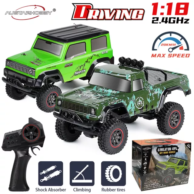 AUSTARHOBBY 4WD 2.4G 3CH RC Rock Crawler Climbing Truck Off-Road 1/18 Car RTR