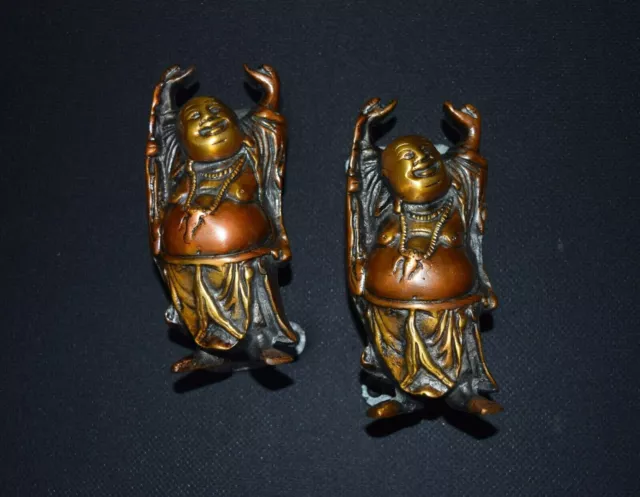 Laughing Buddha Brass Drawer Pull Lucky Man Fengshui Entrance Door Handle HK372