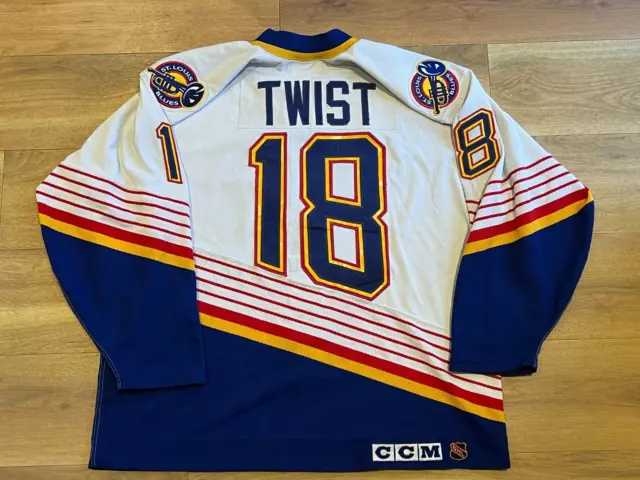 Authentic Tony Twist St. Louis Blues CCM Maska Home NHL Hockey Jersey Size 52