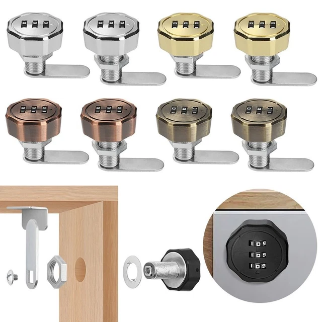 2 Serrature A Combinazione Per Mobili - 3 Cifre, Senza Chiave, Per Cassetti, Armadi E Ante - Foto 7