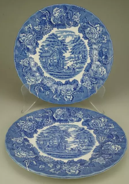 Pair of Salad Plate Afternoon Tea Collection Blue by SADLER Made in England QG3