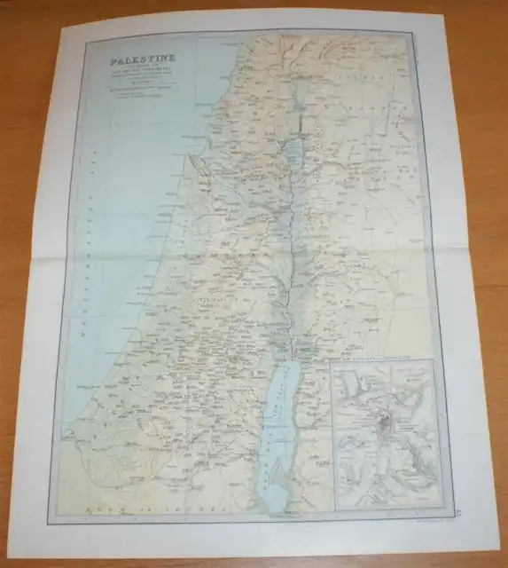 Map: 1890 Bartholomew; Palestine - Sheet 43 Library Reference Atlas of the World