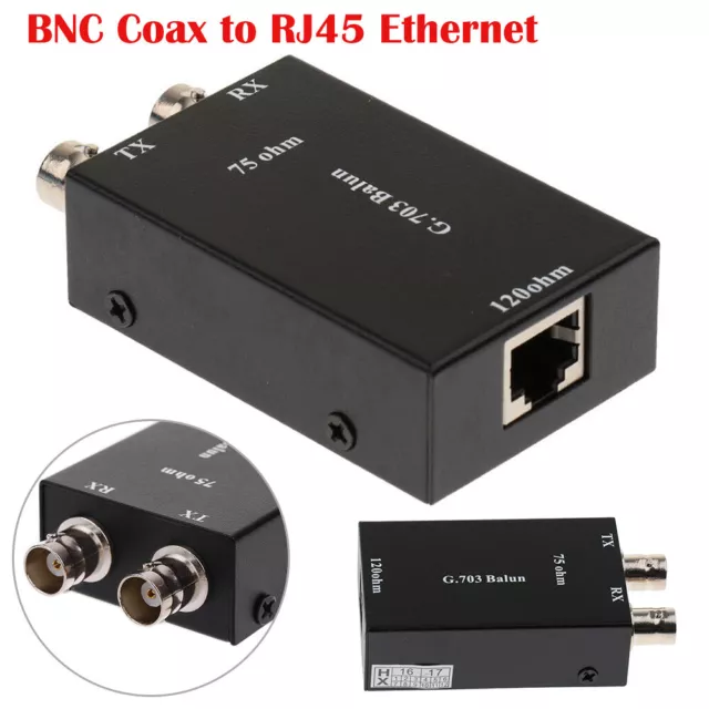 Premium BNC Coax to RJ45 Ethernet Converter Video Baluns Media Adapters Durable