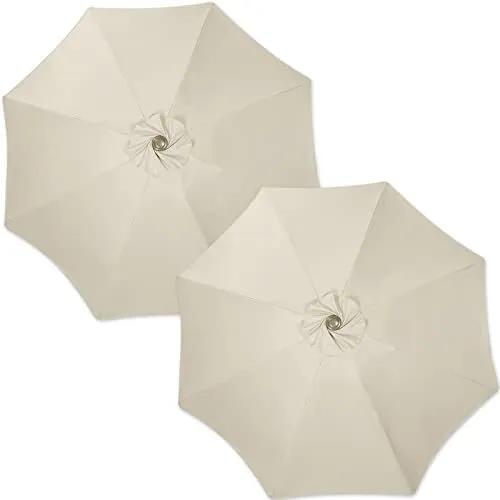 Hillban 2 Pieces Patio Umbrella Replacement 9 ft 8 Ribs Strong and Thick