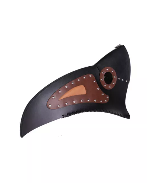 Steampunk Brown Black Bird Costume Mask Medieval Plague Doctor Beak Latex
