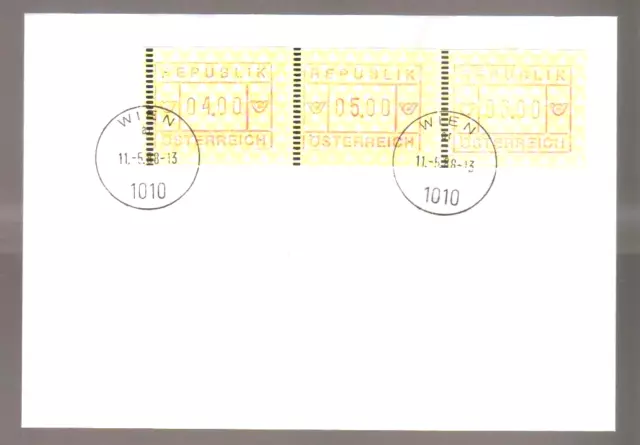 8459- Austria , Osterreich , Automatenmarken 11/05/1988 FDC