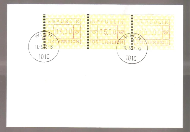 8459- Austria , Osterreich , Automatenmarken 11/05/1988 FDC