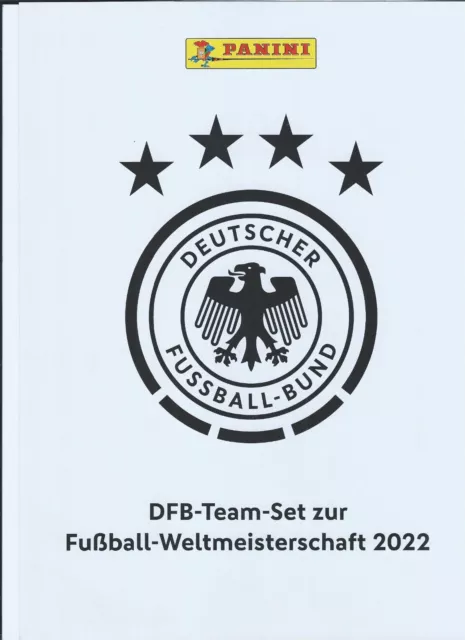 Panini WM 2022  Qatar - DFB  Set  1-27 komplett mit Poster goldenes Emblem RAR