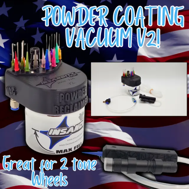 Pneumatic Micro Vacuum for Powder Coating - Easily Remove Powder! Two Tone Wheel