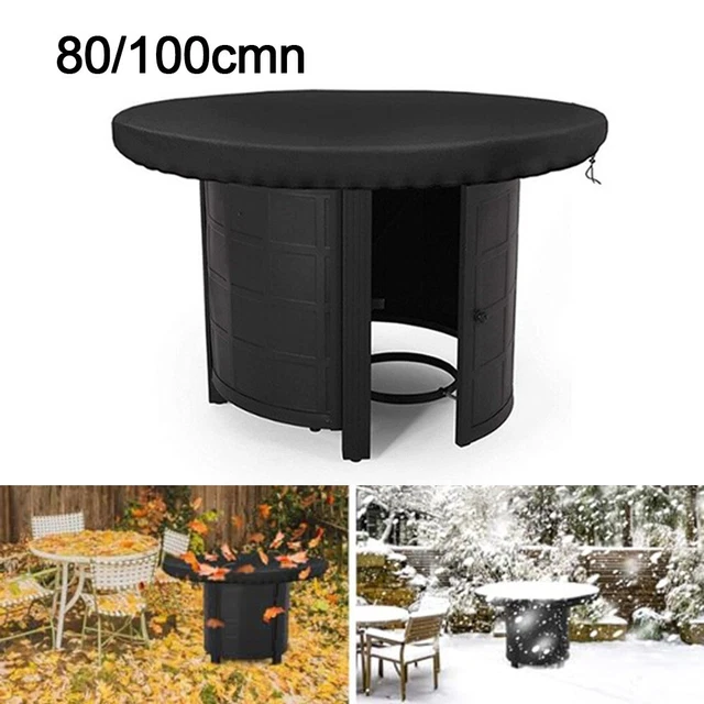 Housse De Protection Pour Plaque De Feu Ronde 80 Cm – Tissu Oxford 420D Imperméable, Anti-UV, Avec Cordon De Serrage - 2