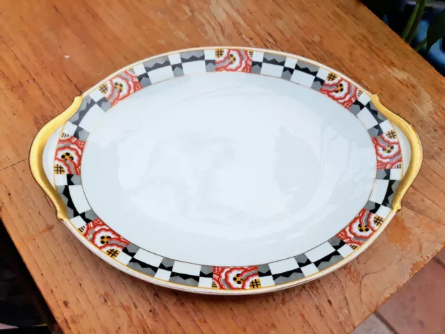 Plat de Service Ovale Porcelaine Limoges Raynaud Art-Déco Ragot Lille 2