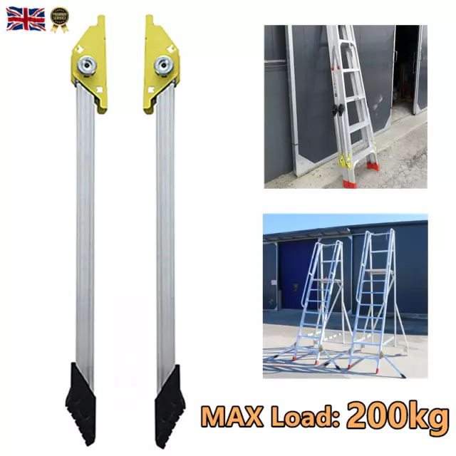 1 Pair Ladder Safety Legs Anti Slip Stabilizer Bar 200KG Max Load Aluminum Alloy