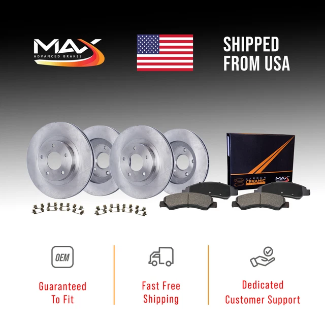 FRONT & REAR Brake Rotors + Ceramic Pads for 20102017 Chevy Equinox