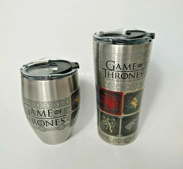 TERVIS Game of Thrones Sigil Stainless Steel Tumbler Cups w/ Lids 20oz and 12oz