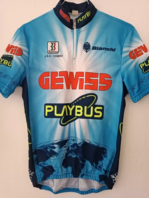 maglia ciclismo originale vintage team gewiss playbus bianchi tg XS