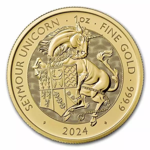 1 oz Gold UK 2024 BU - Seymours UNICORN - EINHORN - Royal Tudor Beasts - Ausgabe