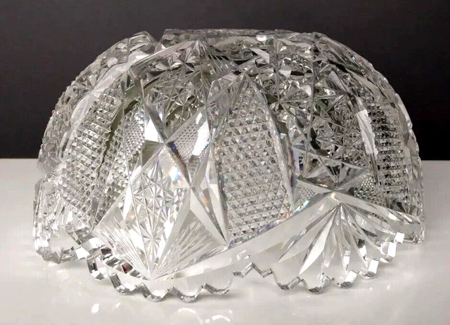 Fine Antique Abp American Brilliant Period Cut Glass 8" Bowl 8