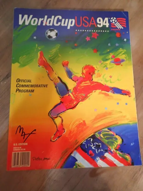 World Cup USA 1994 Official Program Peter Max Cover ART SIGNED Peter Max RARE