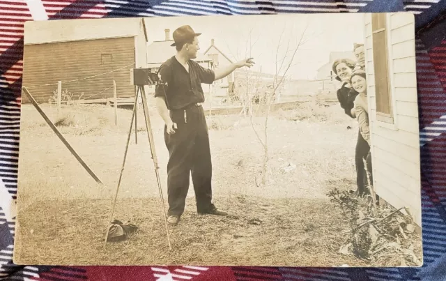 Early Photograph Photographer Takes Photo Of Himself Taking A Pic. 1915. RPPC. 2