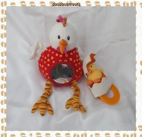 Peluche Doudou Poule Ophélie Musical Découvertes Lilliputiens