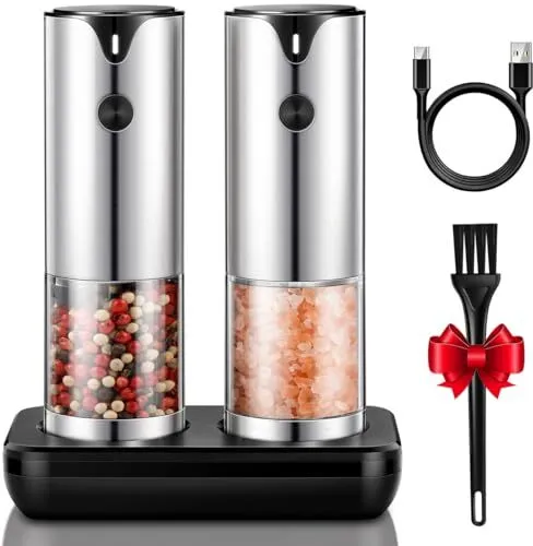 Ephe Electric Salt and Pepper Grinder Set - Rechargeable Salt and Pepper  Grinder