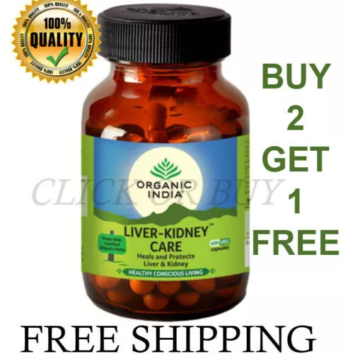 ORGANIC INDIA Liver-Kidney Care 60 Capsules - Heals and Protects Liver & Kidney