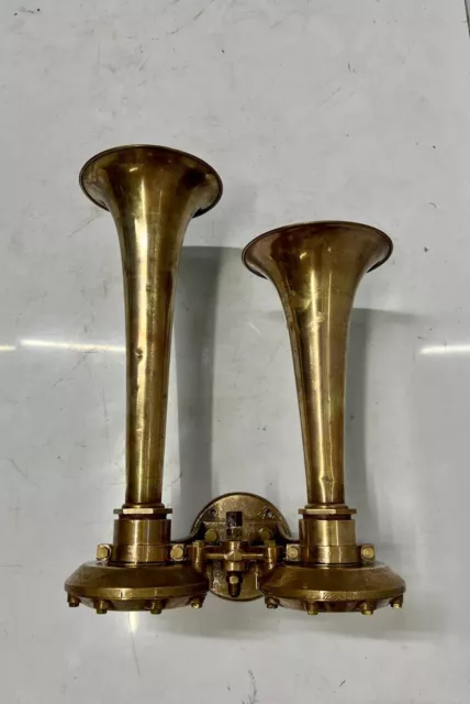 VINTAGE SHIP KAHLENBERG D2 Dual Nautical Antique Trumpet Brass Metal Air  Horn £709.12 - PicClick UK